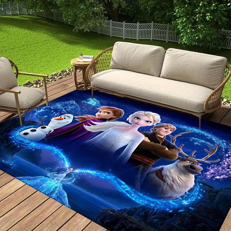 1 шт. Ковер с рисунком Disney Frozen Коврик для зоны Нескользящий ковер Ручная стирка Напольный коврик Подходит для гостиной Спальни Домашний декор