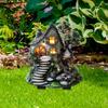 Acrylic Miniature Cabin Stake Decoration Weather Resistant Acrylic Cottage Stake Ornament For Patios Backyard Garden