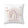 Rainbow Print Custom Cushion Cover Adult Children Personalized Name Customize Pillowcase Home Housewarming Birthday Gifts