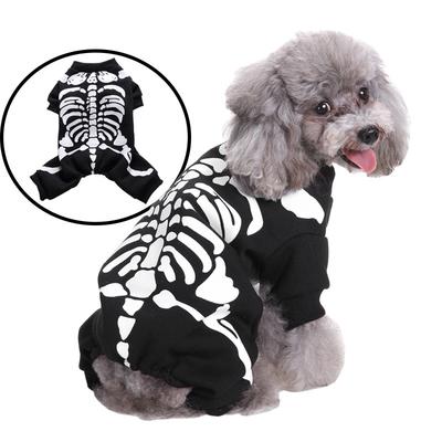 Pet Skull Skeleton свитер Косплей Костюмы для Хэллоуина Рождественский костюм Одежда для собак и кошек 1 шт