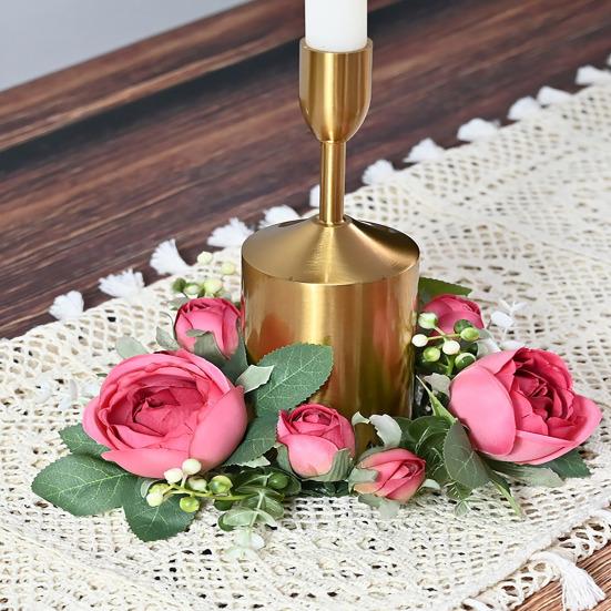 2 шт., подсвечник, гирлянда, реалистичный подсвечник, венок, долговечный искусственный венок для украшения дома, вечеринки