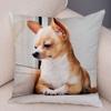 Cute Pet Animal Pillowcase Decorative Cute Puppy Chihuahua Pillowcase Soft Plush Cushion Cover for Car Sofa Home 45x45cm