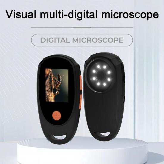 Kids Digital Microscope 500X Mini Portable Pocket Microscope Camera with 2-Inch IPS Screen Built-in 8 LEDs Educational Science Experiment Magnifying
