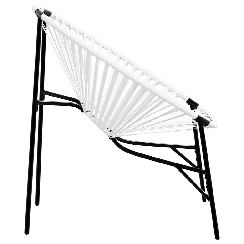 Egg Shaped Garden Chair in Black and White Poly Rattan