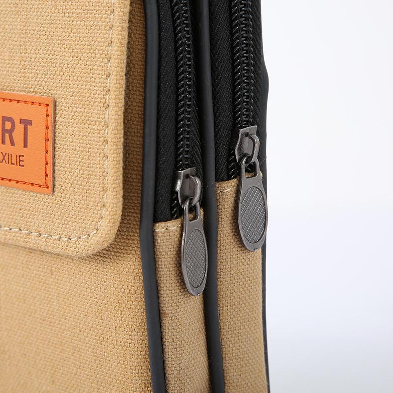 New Canvas Multifunctional Cell Phone Waist Bag - Fashionable, Durable, and Wearable