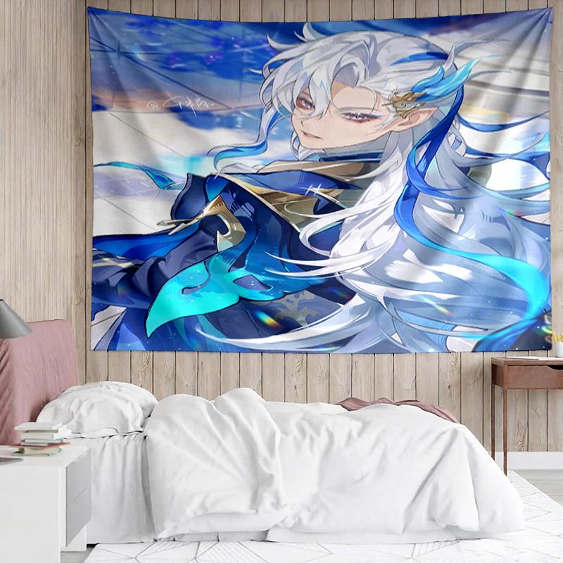 Genshin Impact characters6 Tapestry for Bedroom Aesthetic Classroom Tapestries Wall Hanging for Living Room Dorm Office,Ideal Creative Gift