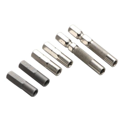 6PCS Hex Driver Adapter Converts 6.35mm To 4mm for Efficient Tool Compatibility Multiple Use for Bit Drills