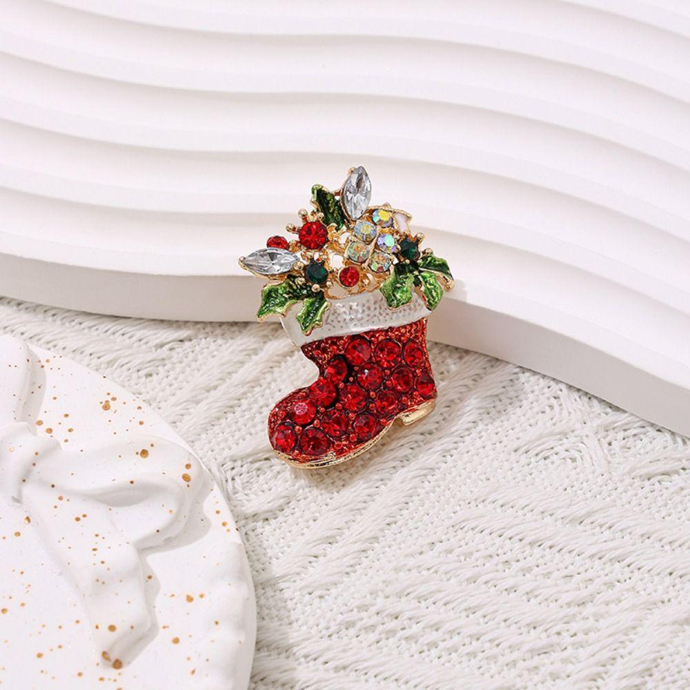 Clothes Accessories Enamel Rhinestone Brooches Korean Style Snowman Brooch Christmas Brooch Daily