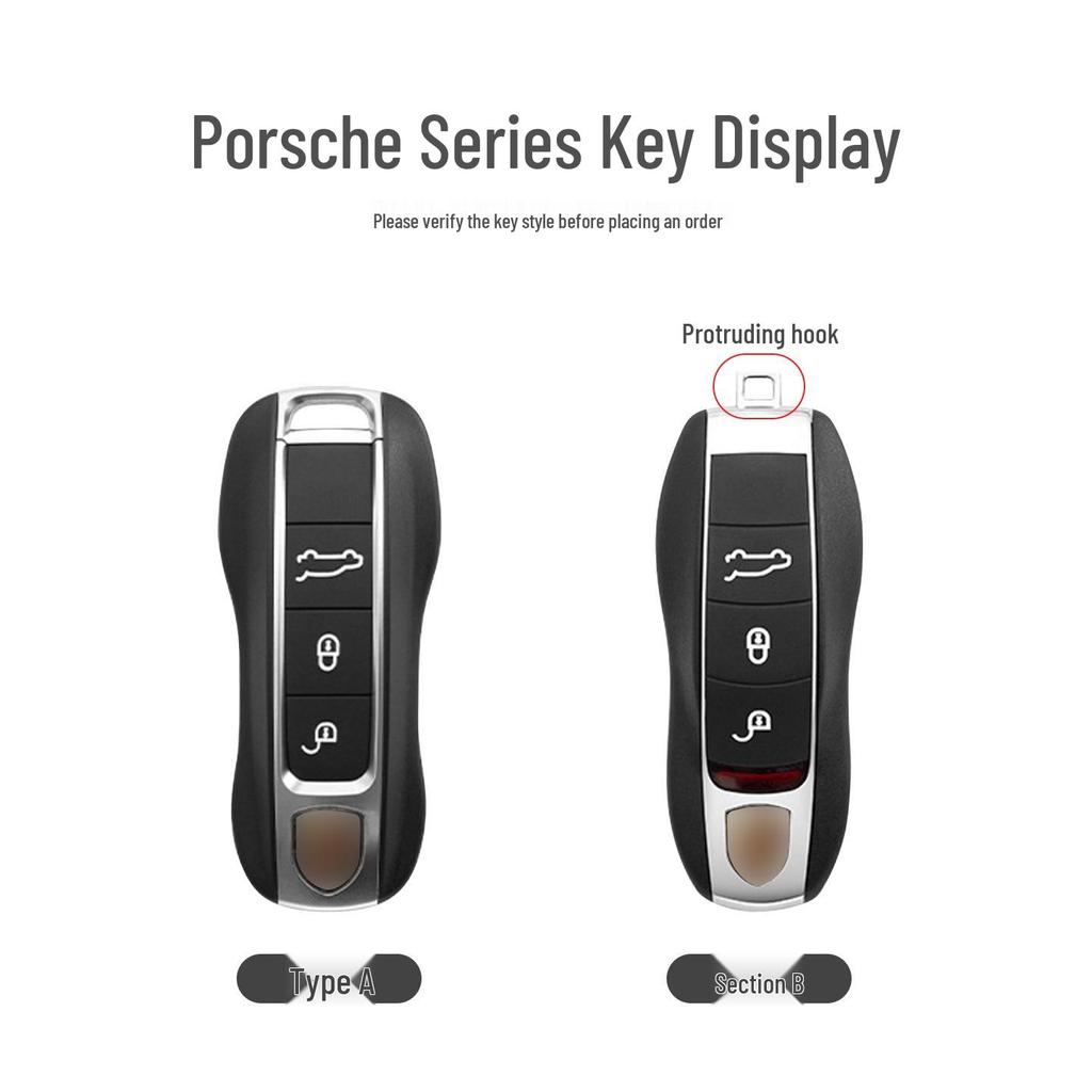 Премиальный кожаный чехол для ключей Porsche: Подходит для Panamera, Macan, Cayenne, 718, 911, Taycan