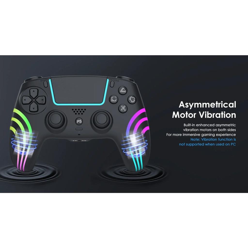 Для PS5 Bluetooth игровой контроллер Холл Джойстик Датчик движения Вибрация Беспроводной контроллер с RGB цветным световым эффектом