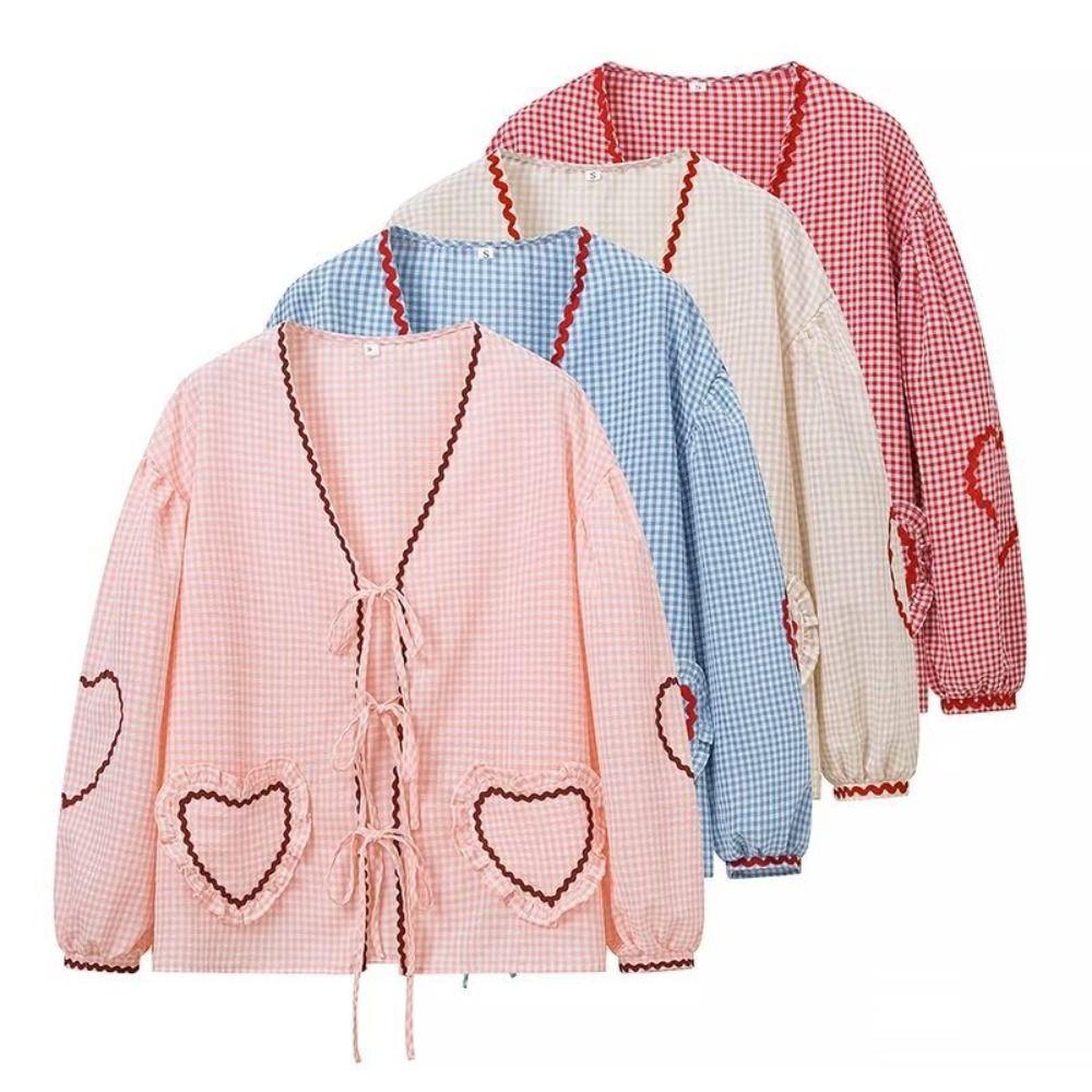 Блузка с оборками в клетку и бантом на шнуровке в полоску, свободная, шикарная, без рукавов, блузка-фонарик, топы весна/лето