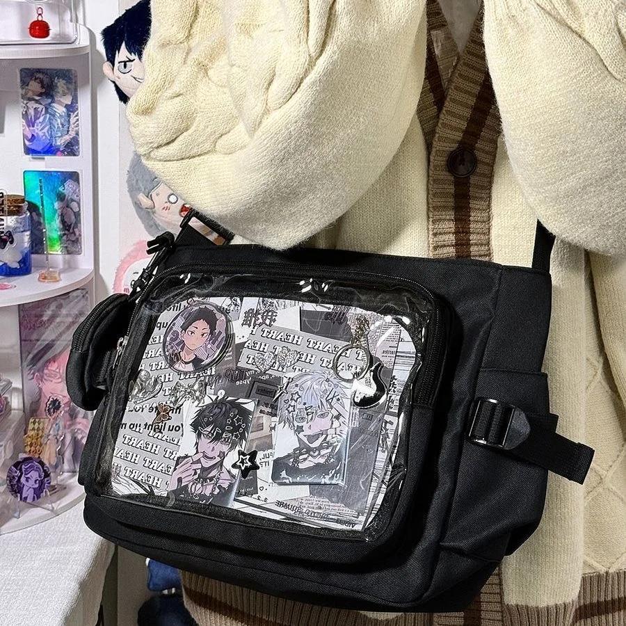 Новая Y2K Японский Стиль Ульцзан Итабаг Женские Коллаж Студент Crossbody Сумки С Мини Сумкой Сумка на Плечо Нейлон Школьные Сумки Ита Сумка