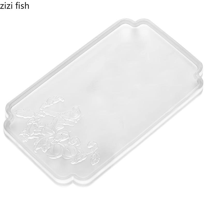 Матовый стеклянный поднос для чая Домашний поднос из сухой пены Креативный чайный сервиз Аксессуары для чайной церемонии Поднос для десертов Подносы для конфет Специальная посуда