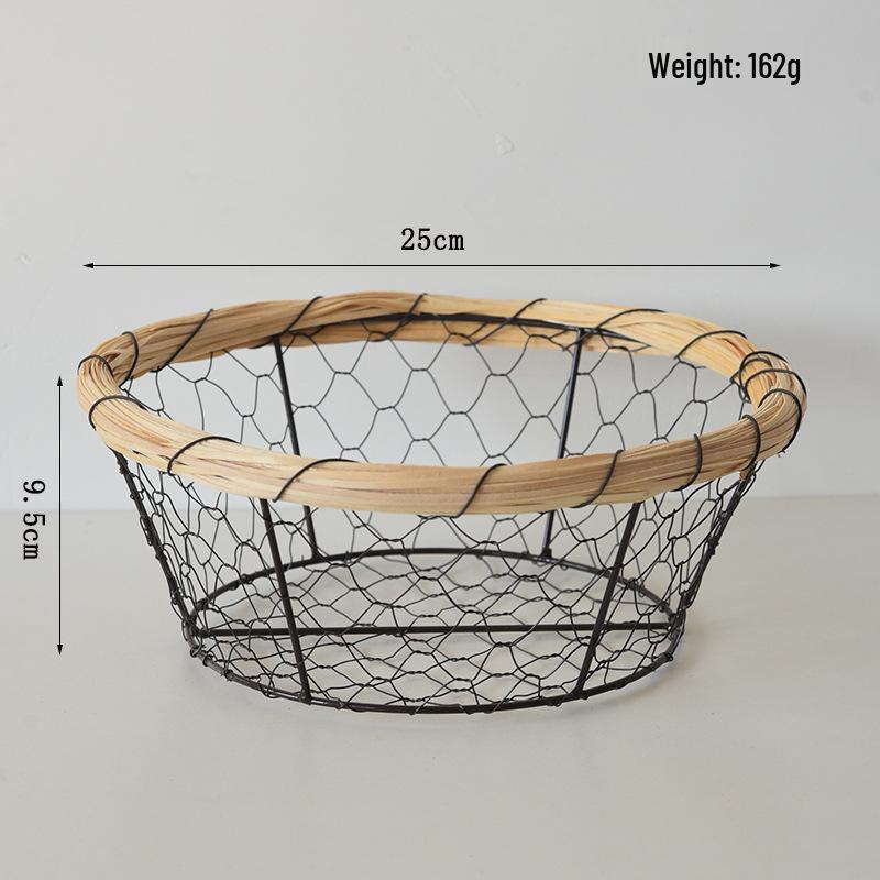 Wrought Iron Storage Basket for Bread, Pastries, Snacks, Fruits, Vegetables, and Eggs.