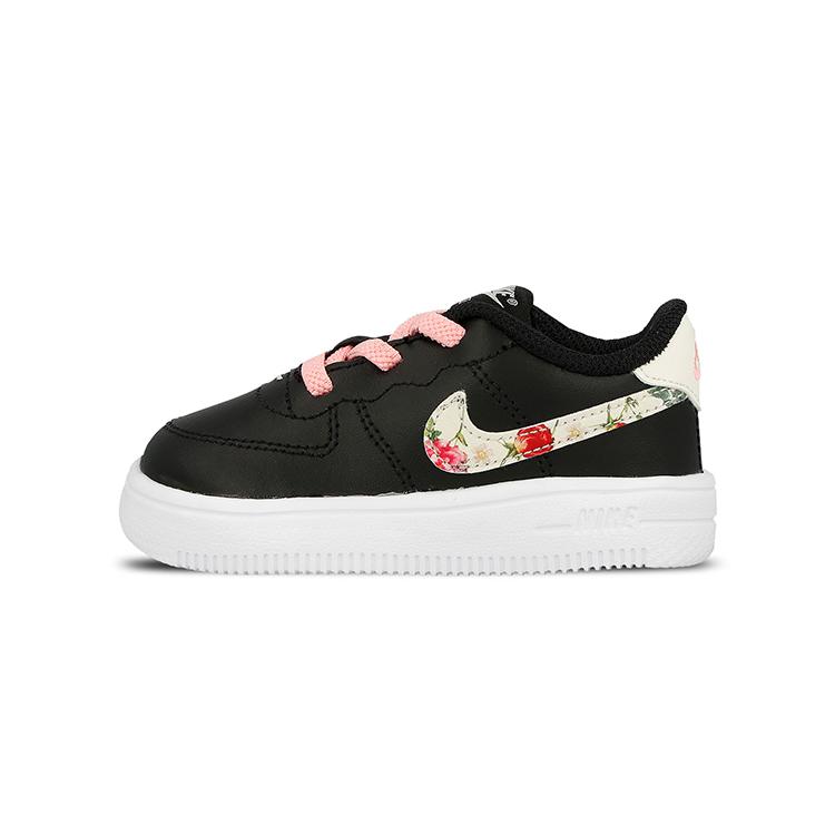 Nike Air Force 1 '18 Винтажные Цветочные Низкие Скейтбордические Кроссовки Черные Для Младенцев и Малышей BQ2465-001
