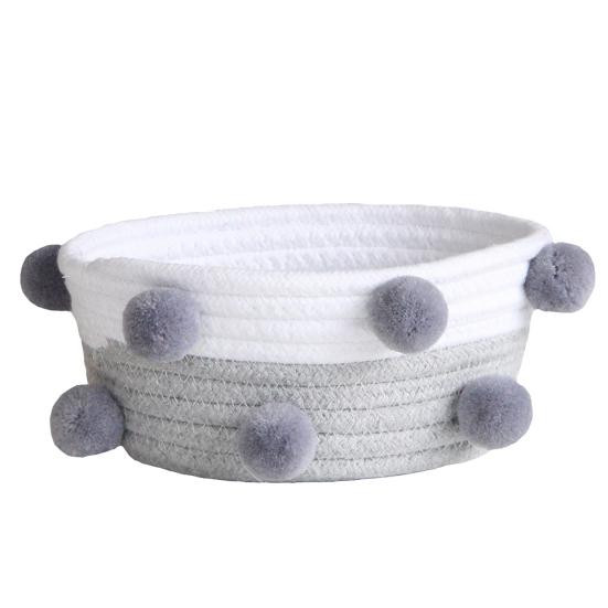 Корзина для хранения из хлопковой веревки. Изысканная яркая корзина-органайзер с тонкой текстурой, приятная для кожи, для дома.