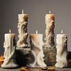 3D Roman Princess Cylindrical Candle Silicone Molds Greek Athena Statue DIY Minimalist Column Gift Gypsum Resin Mold Home Decor