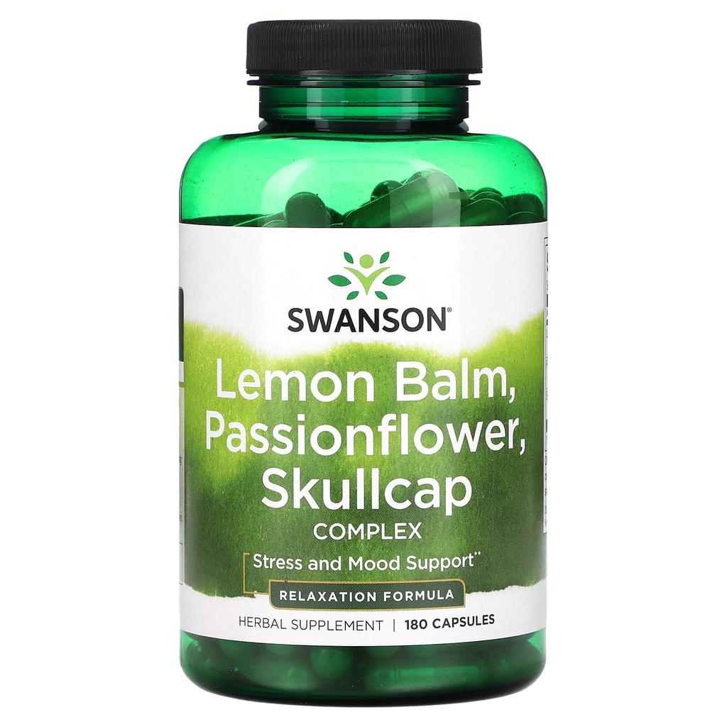 Lemon Balm, Passionflower, Skullcap Complex, 180 Capsules