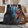 Ультрамягкий флисовый плед с принтом дракона  Теплое уютное одеяло для всех сезонов для кровати, дивана, софы  Идеальный размер x для детей