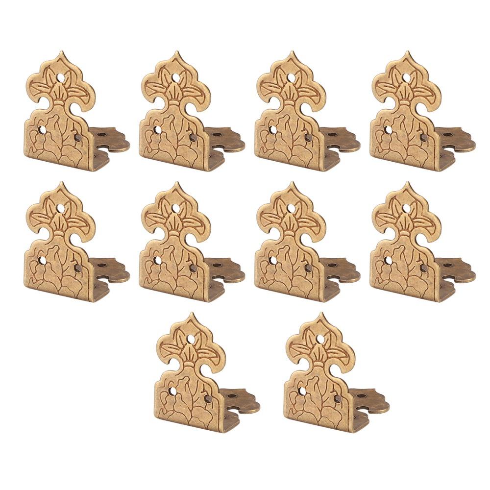10sets Brackets Copper Corner Protector Vintage Bronze Box Corner Protector Brass Furniture Corner Protection Cabinets