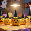 12Pcs Mini Witch Hat And Broom Crafts Halloween Party Decorations Reusable Black Hats Festive Home Party Ornaments