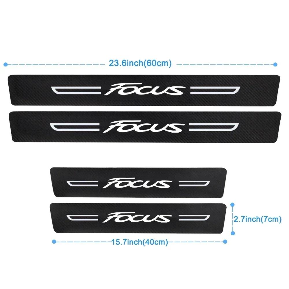 KLYE5 Car Door Threshold Sill Protective Stickers Anti Scratch For Ford FOCUS Logo Protective Film Waterproof Decals Car Accessories