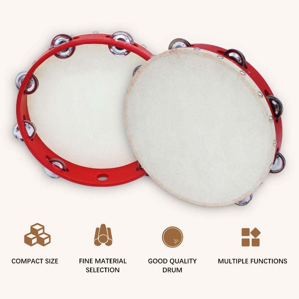 4/6/7/8/9/10in Tambourines Musical Instrument Dancing Toys Percussion Drum  Children Educational