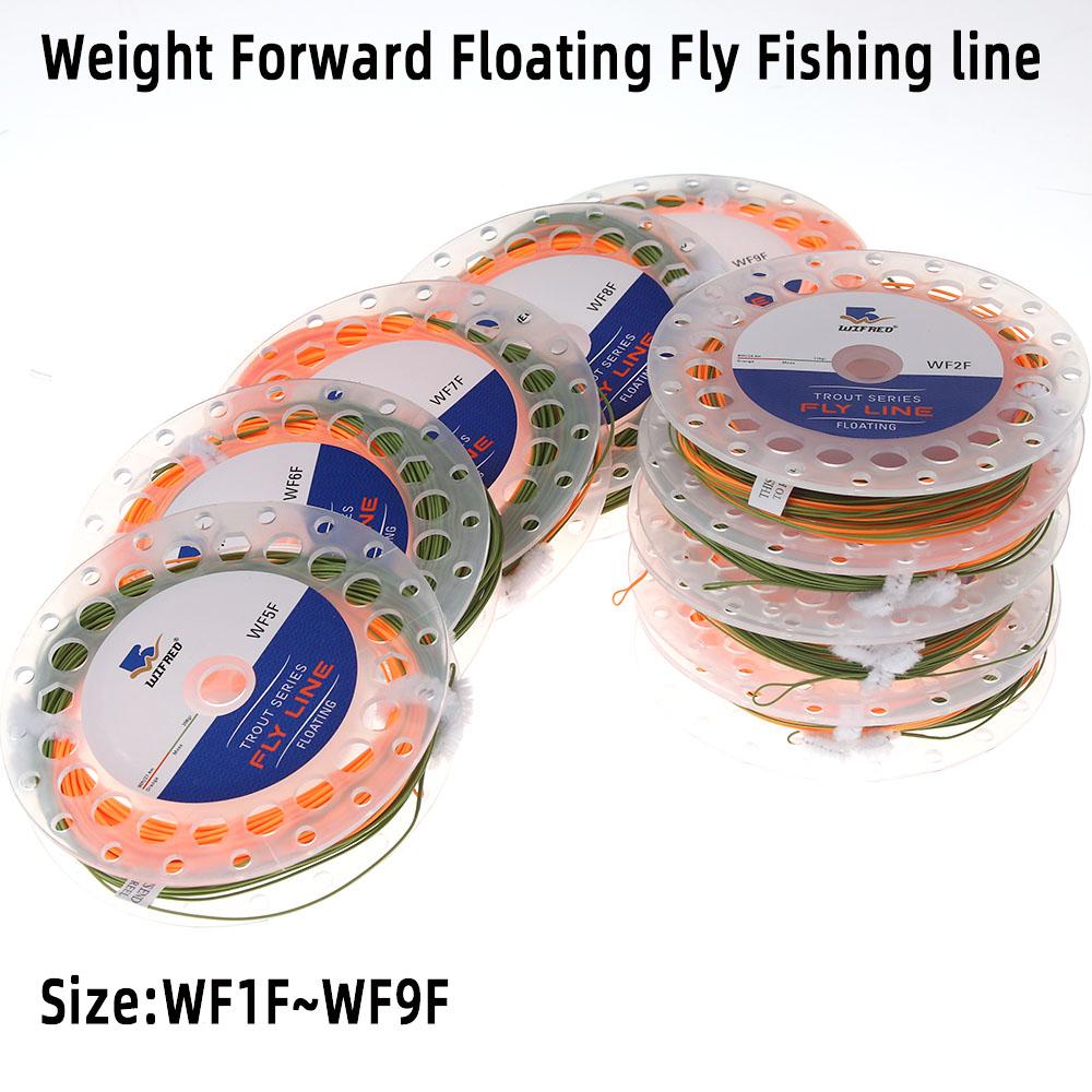 1PC Fly Fishing Line 80FT~100FT Orange/Moss Weight Forward Floating WF1F-WF9F 2 Welded Loops Trout Fly Fishing Tackle Rivers Lakes Streams