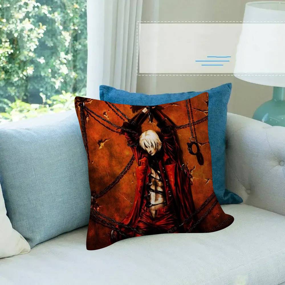 Famous Anime DDevil May Cry Cushion Cover x Polyester Sofa Cushions Decorative Throw Pillows Home Decoration Pillowcover