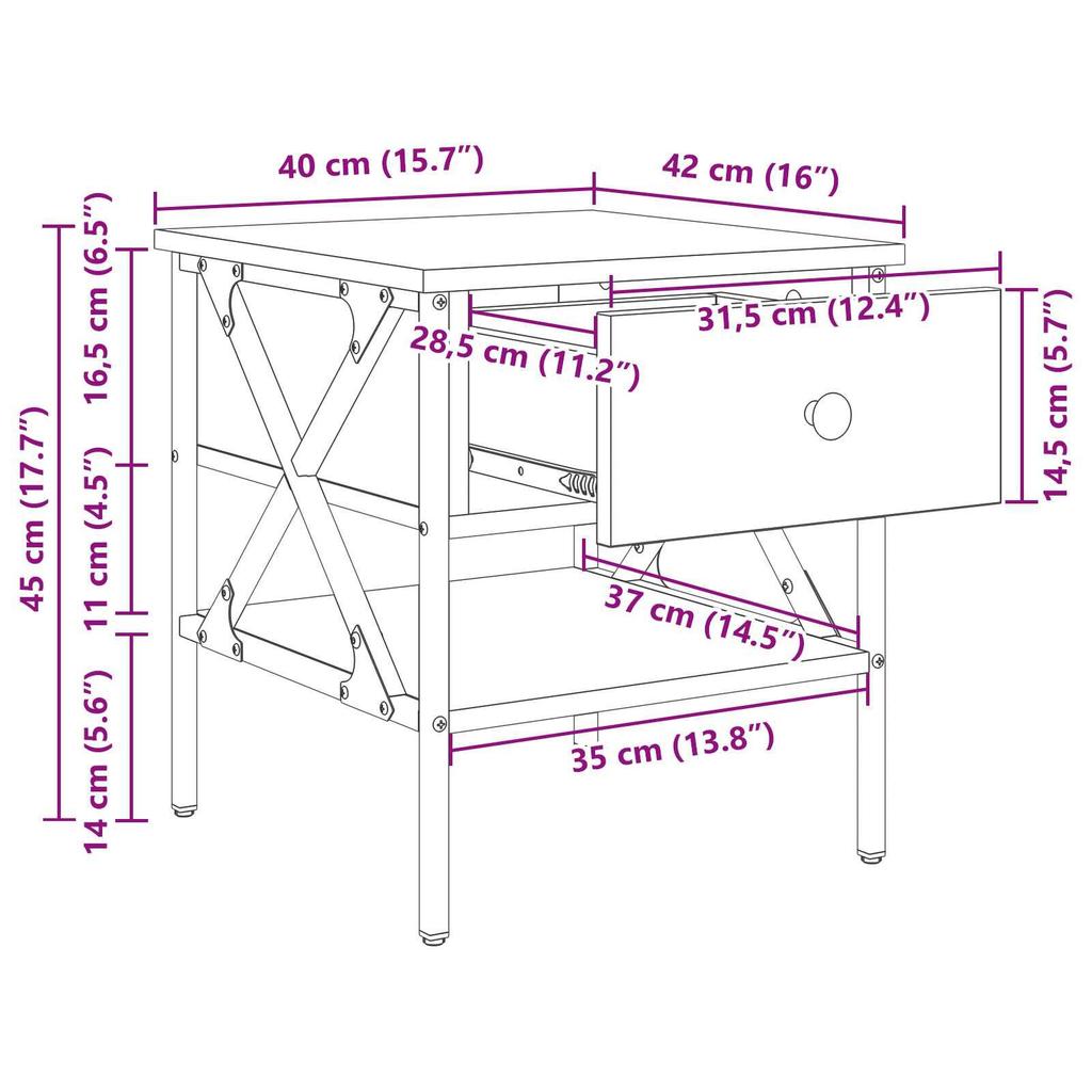 1 Modern Low Cabinet, Bedroom Nightstand, Drawer Storage Cabinet, Magazine Display and Storage Cabinet, Size 40x42x45 Cm