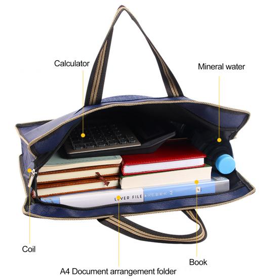 Портативный портфель с ручкой, из ткани Оксфорд с защитой от пятен, для встреч, для хранения ноутбука, ежедневное использование