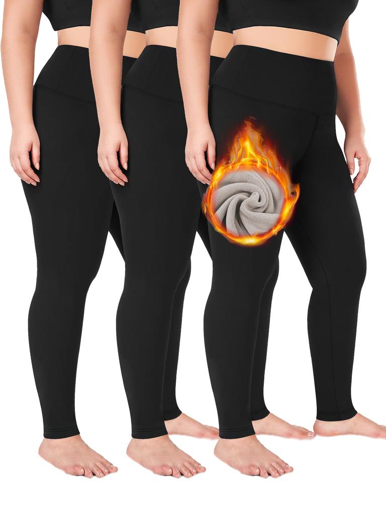 Кофейные флисовые зимние утепленные леггинсы большого размера для женщин с высокой талией и контролем живота, теплые осенне-зимние леггинсы