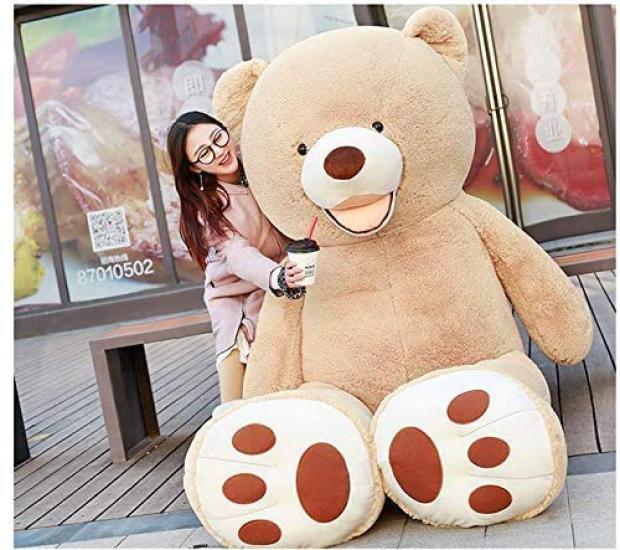 NOVA Plush Extra Teddy Body Cuddle Celebration Gift Toy, Large, Bear, Bear, Pillow, Cushion, Cute, Pillow, (Light Brown, 130cm)