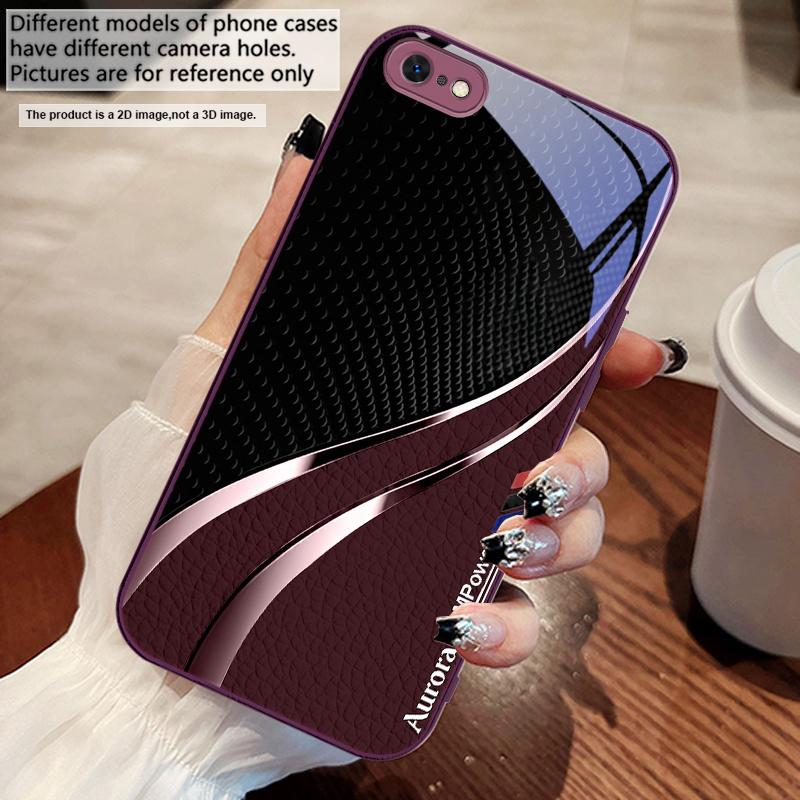Высококачественная текстура кожи Для iPhone 17 Air 16 E 15 14 13 Plus 12 mini 11 17 Pro Max XR Xs Max 16E 7 8 Закаленное стекло Чехол для телефона