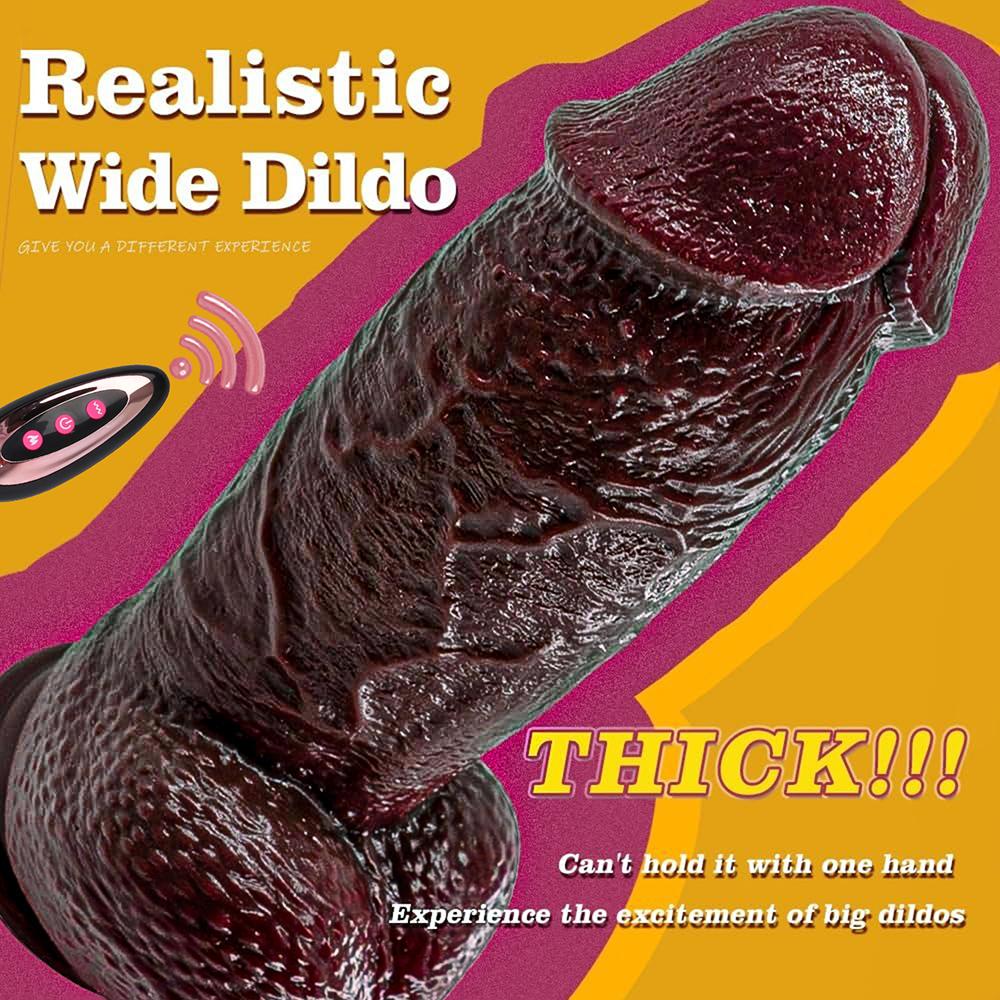 Big Dark Realistic Silicone Dildo for Women with Strong Suction Cup Hand-Free Vagina & Anal G-spot Sex Toy for Adults 18+