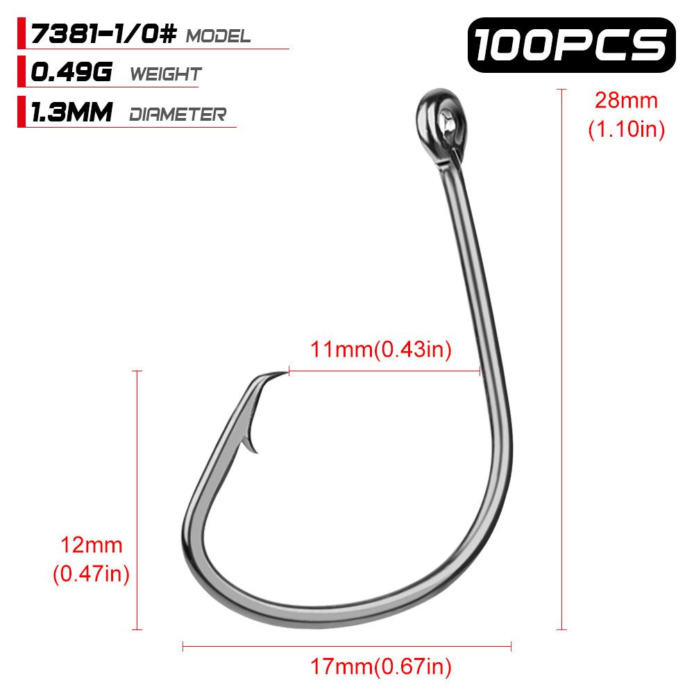 Качественный рыболовный крючок-осьминог с крючком-бородкой, свободный одинарный крючок, 100 шт./упак.
