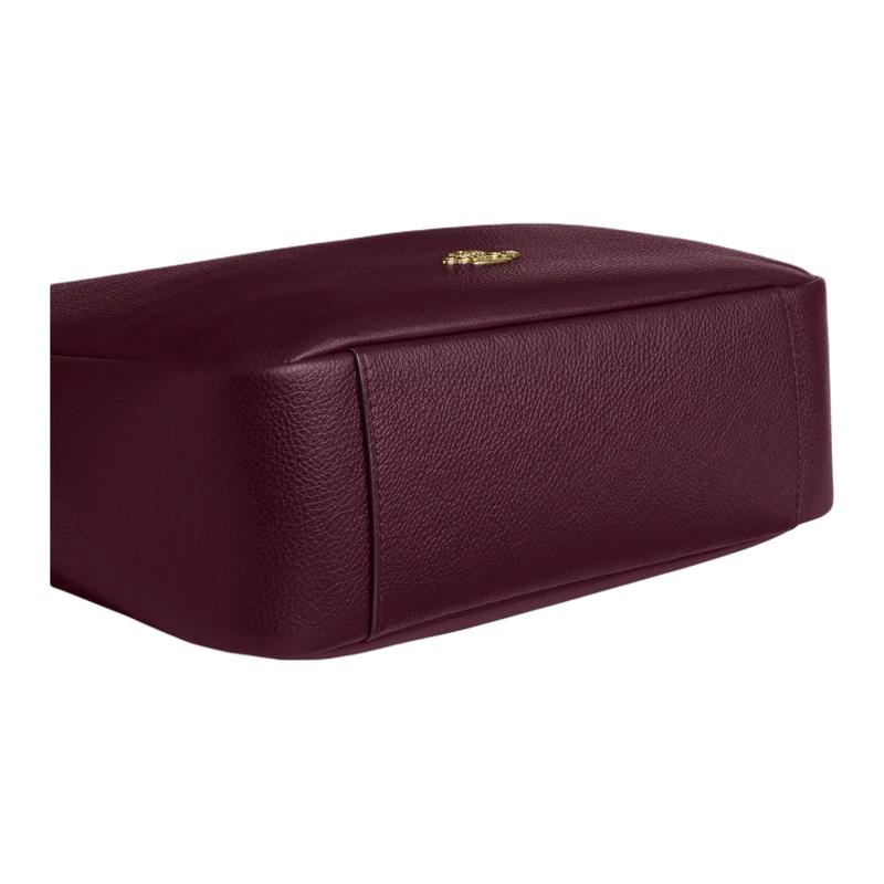 Coach Женская сумка через плечо Hadley 35 из коровьей кожи с логотипом, большая, сливово-красная