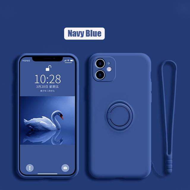 Силиконовый чехол-держатель для кольца для Huawei P50 P40 P30 P20 Lite Mate 40 30 50 70 Honor 20 Pro с ремешком, мягкий жидкий чехол