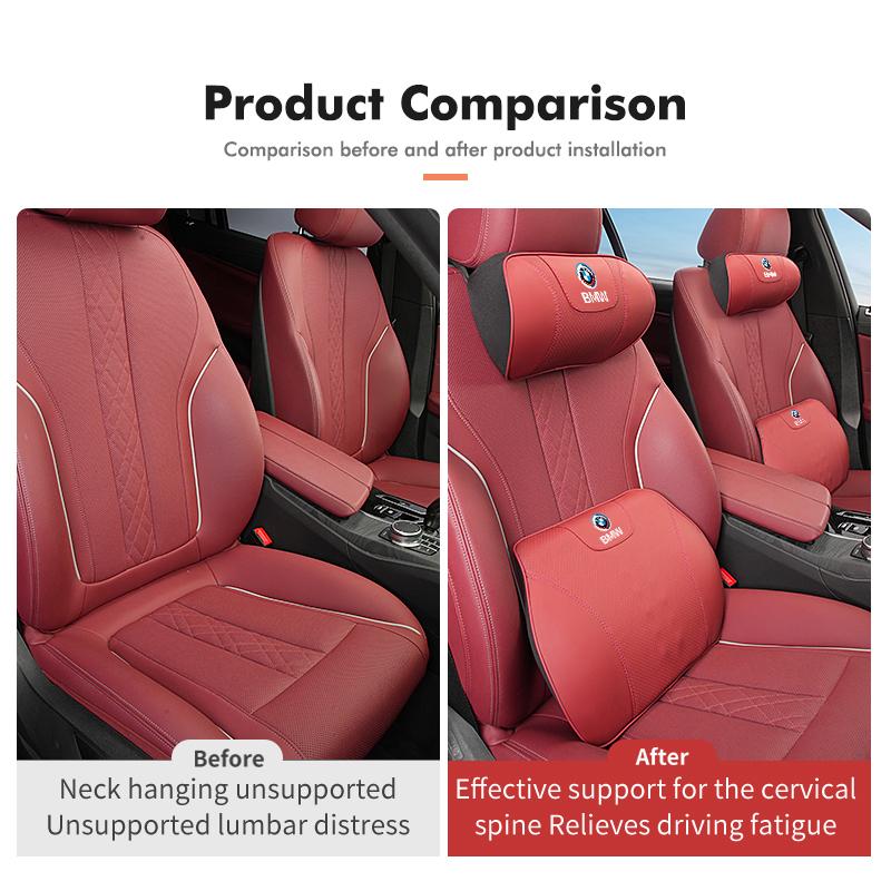 MZIZ2 Car Seat Headrest Lumbar Cushion Waist Protector Neck Pillow For BMW F40 F30 F34 F48 F39 G42 G05 G06 G07 G20 G30 G32 G22 G23