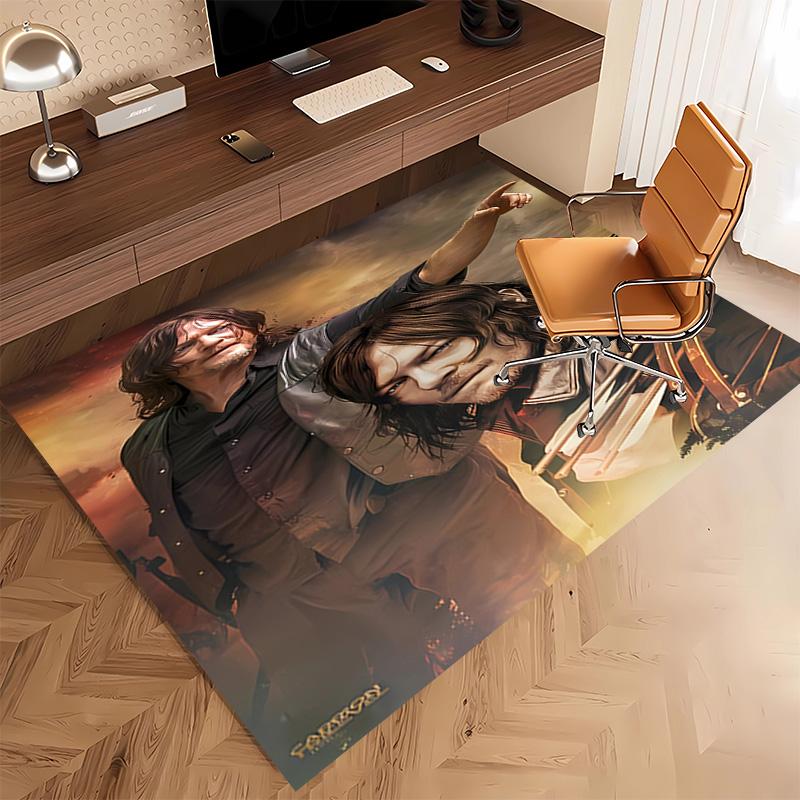1pc The Walking Dead Daryl Dixon3 Print Area Rug - Soft, Washable Non-Slip Indoor Mat, Living Room, Home Office Decorative Rug,Office Decorative