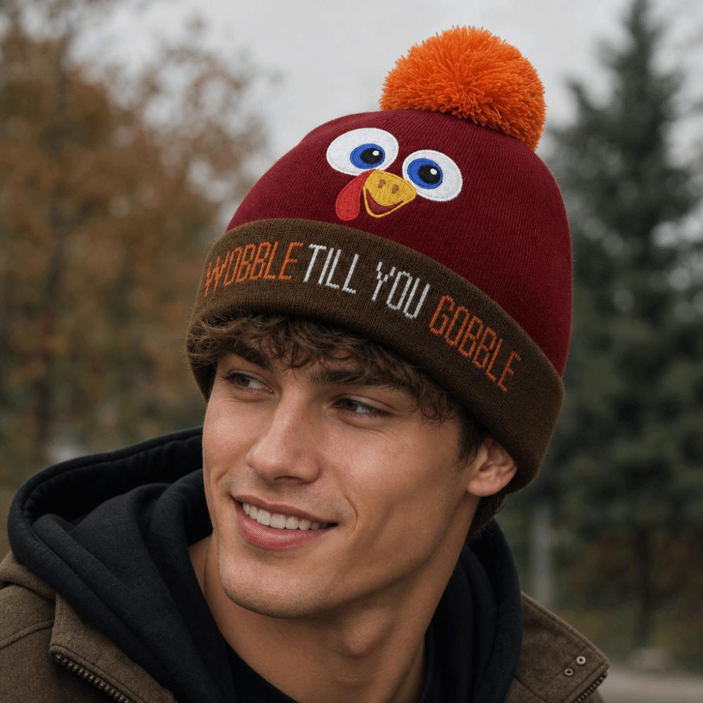 Simple Style Turkey Knitted Hat Acrylic Embroidered Beanies Knitted Beanie Hat For Boys Girls Kids