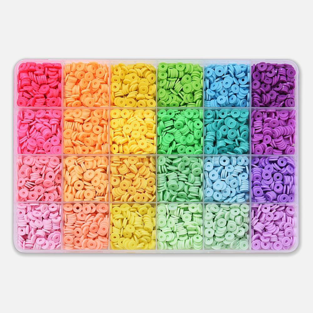 Набор для изготовления браслета из 24-сетчатой глины и рисовых бусин: Бусины 3 мм в 23 цветах для самодельных украшений