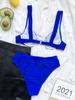 Women's Solid Color Sexy Bikini High Waist Two Piece Swimsuit