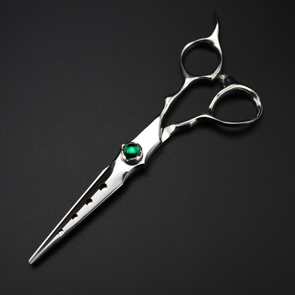 Professional 440C Steel 6 '' Scissor Green Gem Hair Scissors Haircut Thinning Barber Cutting Shears Hairdressing Scissors