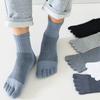 Summer 100% Cotton Ankle Five Finger Socks For Man Soft Elastic Endurable Mesh Breathable Deodorant No Show Socks With Toes