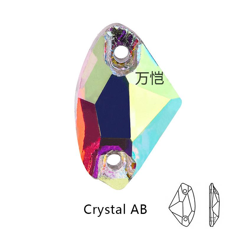 Стеклянная дрель с плоским дном для ручного шва, белая, Ab, двойное отверстие, капля воды, конский глаз, спутниковая плоская пряжка, сделай сам, ювелирные изделия, аксессуары для багажа, стразы