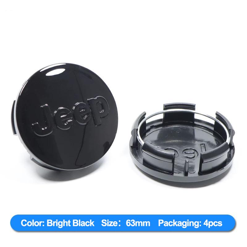 4Pcs 56mm Car Wheel Center Cover Stickers Hub Cap Sticker For Jeep Wrangler Grand Cherokee Avenger Compass Wagoneer Gladiator JL PSLVW1