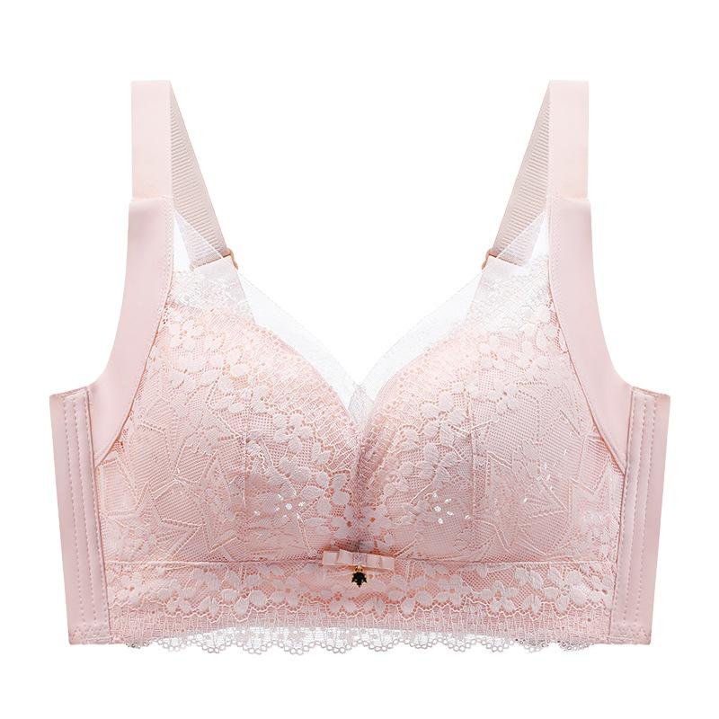 Large Size Women Lingerie Full Cup Minimizer Thin Bra Wireless Brassiere Sexy Lace Underwear Gathered Push Up Bralette