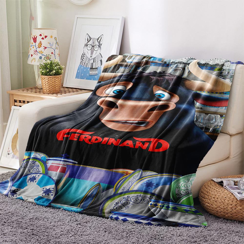 1PC Ferdinand Print Flannel Blanket, High quality All Seasons, Home Decor, Warmth and Comfort, Perfect for Christmas Gifts