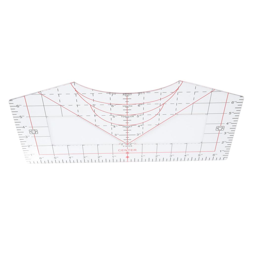 Acrylic T-Shirt Ruler Neckline Alignment Garment Measurement Tool Garment Sewing